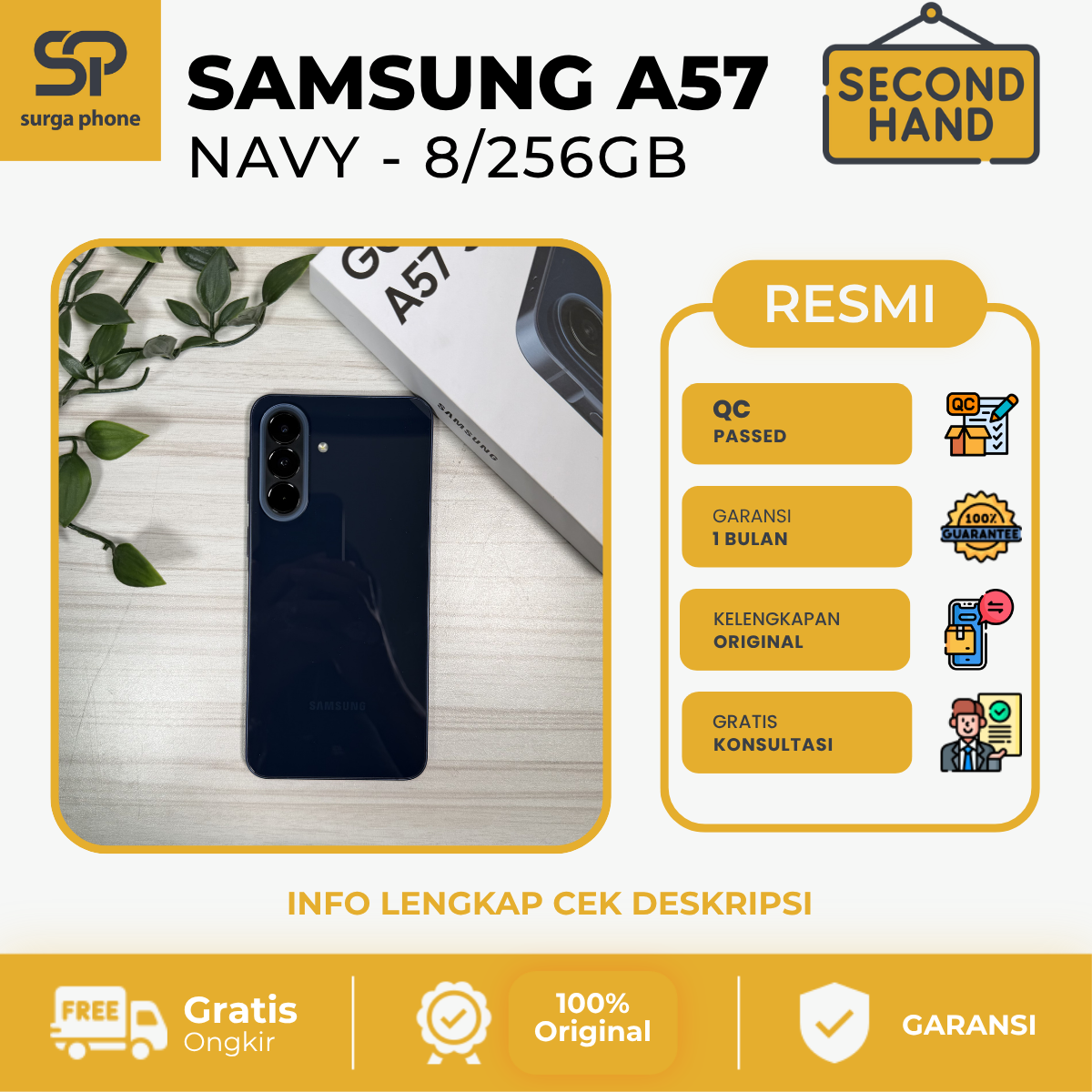 A57 5G NAVY 8/256GB EX RESMI